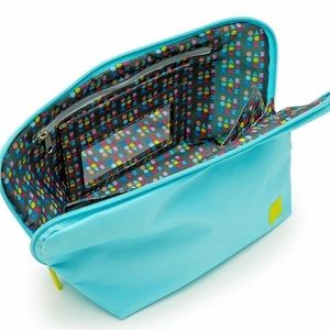 Large Caboodles Cosmetic Bag - "Miami Beat" Soft Makeup Pouch Travel | Teal Blue